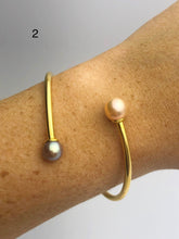 14K Gold Fill Flex Bangle Pearl Bracelets, Tahitian, Edison & South Sea Pearls #772