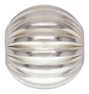 6.0mm Corrugated Bead Light 2.0mm Hole, Sterling Silver. Made in USA. #5001206C
