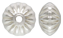 6.7x4.6mm Corrugated Saucer Bead 1.5mm Hole, Sterling Silver. Made in USA. #5020136C