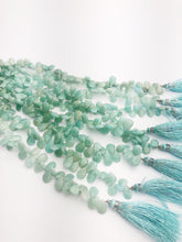 HALF OFF SALE - 9mm Amazonite Faceted Flat Pear Gemstone Beads, Full Strand, Semi Precious Gemstone, 8"