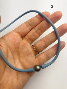 Stretchy Tahitian or Edison Pearl Silicone Necklaces (#781 No. 1-3)