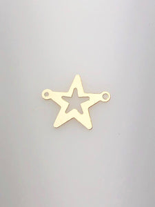 14K Gold Fill Star Charm w/ 2 Rings, 16.5mm, Made in USA - 62