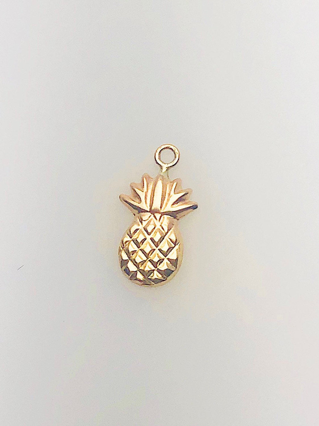 14K Gold Fill Pineapple Charm w/ Ring, 7.0x12.7mm, Made in USA - 1161 J/R