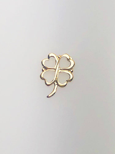 14K Gold Fill Four Leaf Clover Charm, 7.7x10.1mm, Made in USA - 488