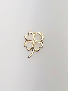 14K Gold Fill Four Leaf Clover Charm, 7.7x10.1mm, Made in USA - 488