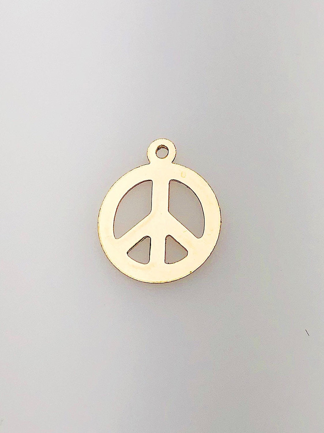 14K Gold Fill Peace Sign Charm w/ Ring, 11.3mm, Made in USA - 1351
