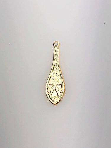 14K Gold Fill Decorative Charm w/ Ring, 6.0x21.0mm, Made in USA - 387