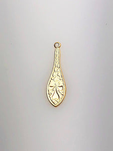 14K Gold Fill Decorative Charm w/ Ring, 6.0x21.0mm, Made in USA - 387
