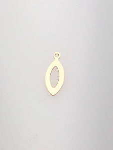 14K Gold Fill Decorative Cut Out Charm w/ Ring, 4.9x11.8mm, Made in USA - 2313