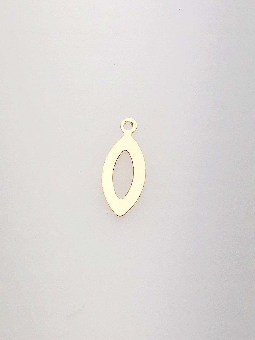 14K Gold Fill Decorative Cut Out Charm w/ Ring, 4.9x11.8mm, Made in USA - 2313