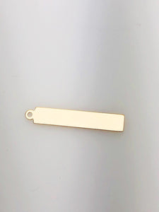 14K Gold Fill Bar Tag Charm w/ Ring, 32.0x6.1mm, Made in USA - 2637