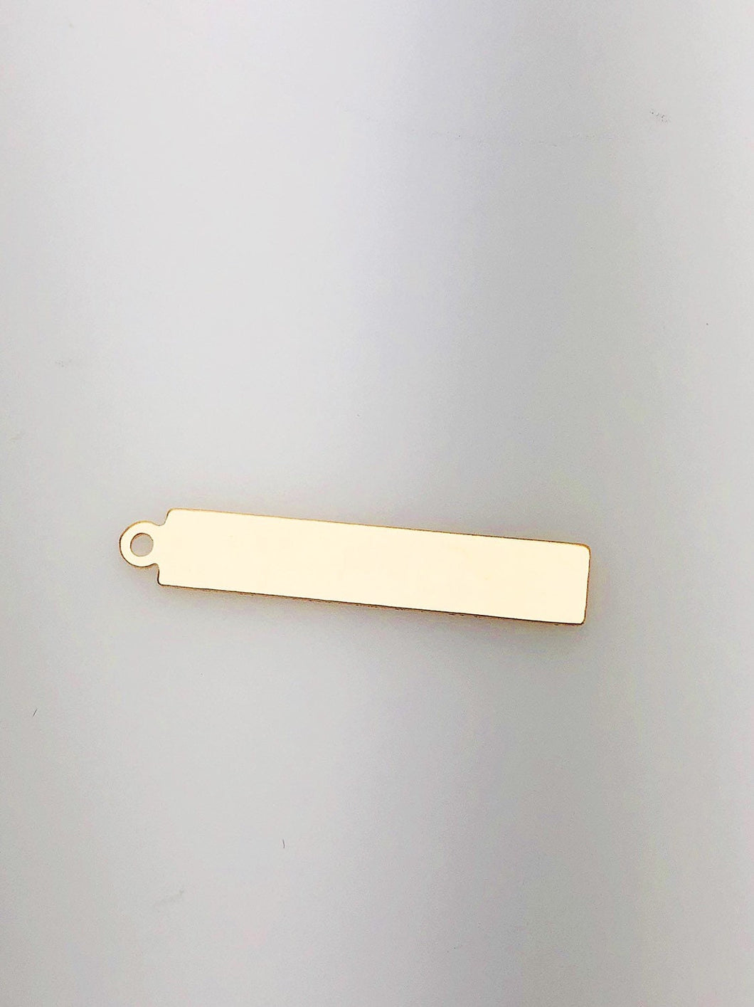 14K Gold Fill Bar Tag Charm w/ Ring, 32.0x6.1mm, Made in USA - 2637