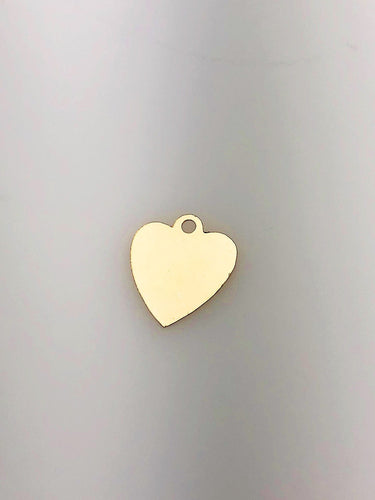 14K Gold Fill Heart Tag Charm w/ Ring, 13.4mm, Made in USA - 825