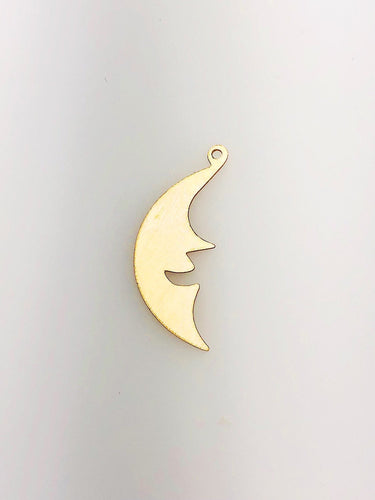 14K Gold Fill Moon Charm w/ Ring, 9.6x25.4mm, Made in USA - 367