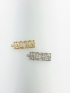 14K Solid Gold Aloha Charm w/ Ring, 16.4x5.5mm, Made in USA (L-14)