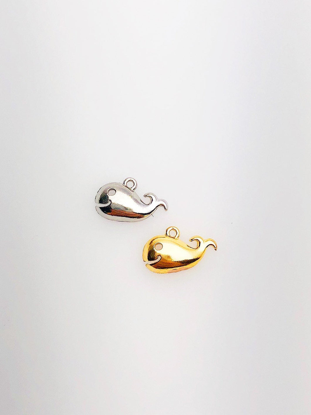14K Solid Gold Whale Charm w/ Ring, 9.7x6.0mm, Made in USA (L-1)
