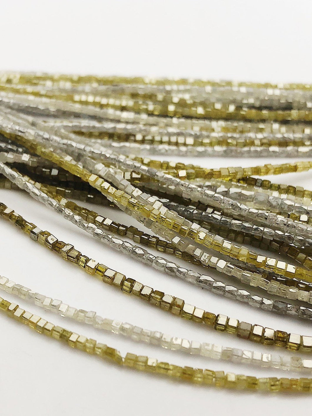Diamond, Box cut, Genuine Diamonds, Gemstone Beads, All Natural Color, Full Strand, 14