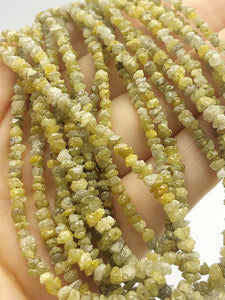 Natural Yellow Diamond Chip Gemstone Beads, Full Strand, 16"