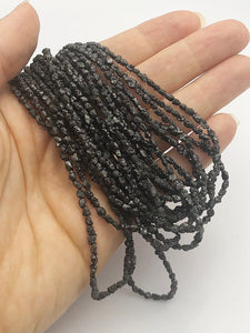 Rough Black Diamond Gemstone Beads, Full Strand, 16"