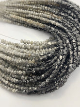 Rough Gray and Black Diamonds, Gemstone Beads, Half Strand, 4.5"