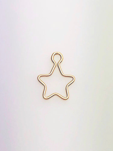 14K Gold Fill Star Charm w/ Ring, 10mm, Made in USA - 4008351R