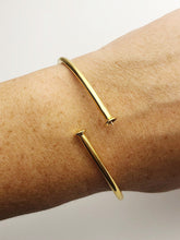 14K Gold Fill Flex Bangle Bracelet with Pearl Settings, 8" and 7.5" Available