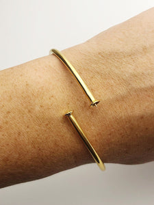 14K Gold Fill Flex Bangle Bracelet with Pearl Settings, 8" and 7.5" Available