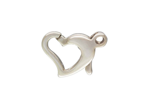 Heart Cast Clasp (9.5x8.0mm), Sterling Silver. #5002070