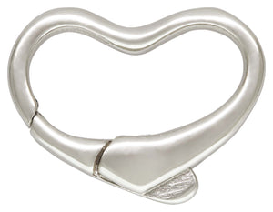 Heart Cast Clasp w/ No Ring (11.0x15.0mm), Sterling Silver. #5002068