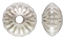 4.5x3.0mm Corrugated Saucer Bead 1.1mm Hole, Sterling Silver. Made in USA. #5020135C