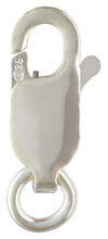 Lobster Clasp #2 w/ Ring (4.0x10.0mm), Sterling Silver. Made in USA. #5001420R