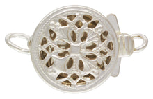 9.0mm Round Filigree Pearl Clasp, Sterling Silver. Made in USA. #5003571