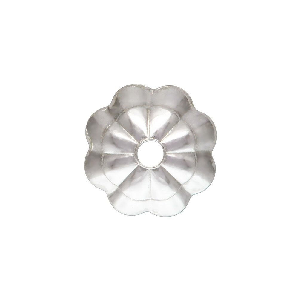5.0mm Flower Bead Cap 1.0mm Hole,  Sterling Silver. #5005753