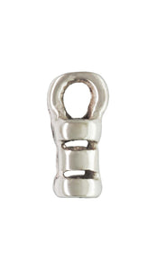Cast Crimp Endcap w/ Ring (1.20mm ID), Sterling Silver. Made in USA. #500070