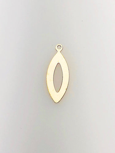 14K Gold Fill Decorative Cut Out Charm w/ Ring, 5.9x15.7mm, Made in USA - 2312