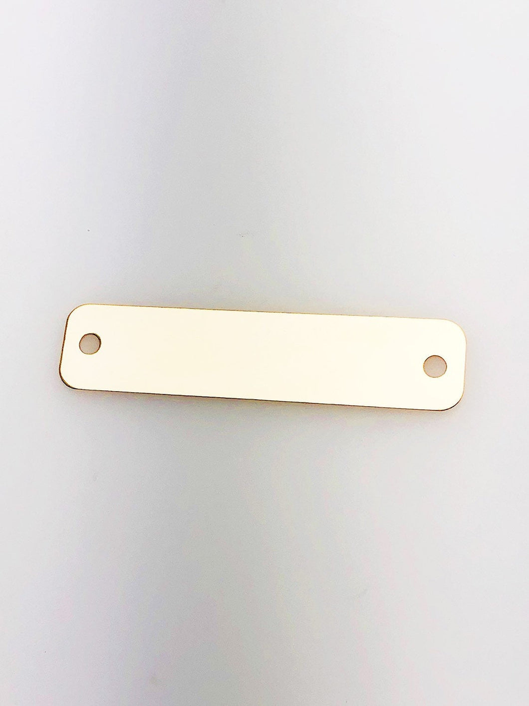 14K Gold Fill Bar Tag Charm w/ Two Holes, 44.0x10.1mm, Made in USA - 2513