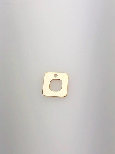 14K Gold Fill Cut Out Square Charm, 8.5mm, Made in USA - 2323P