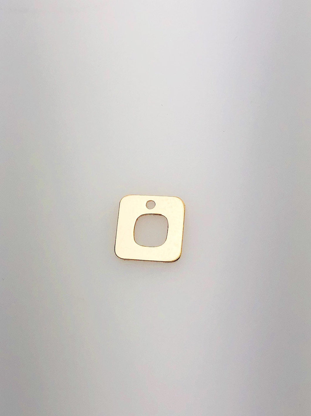 14K Gold Fill Cut Out Square Charm, 8.5mm, Made in USA - 2323P