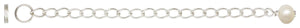 2.50" Ext w/4.0mm White FW Pearl, Sterling Silver. #5021006W