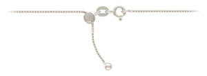 22" Adjustable 015 (0.85mm) Box Chain, Sterling Silver. Made in USA. #501474122LA