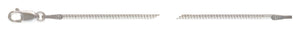 16" 1.0mm Round Omega Chain, Sterling Silver. Made in USA. #50160016L