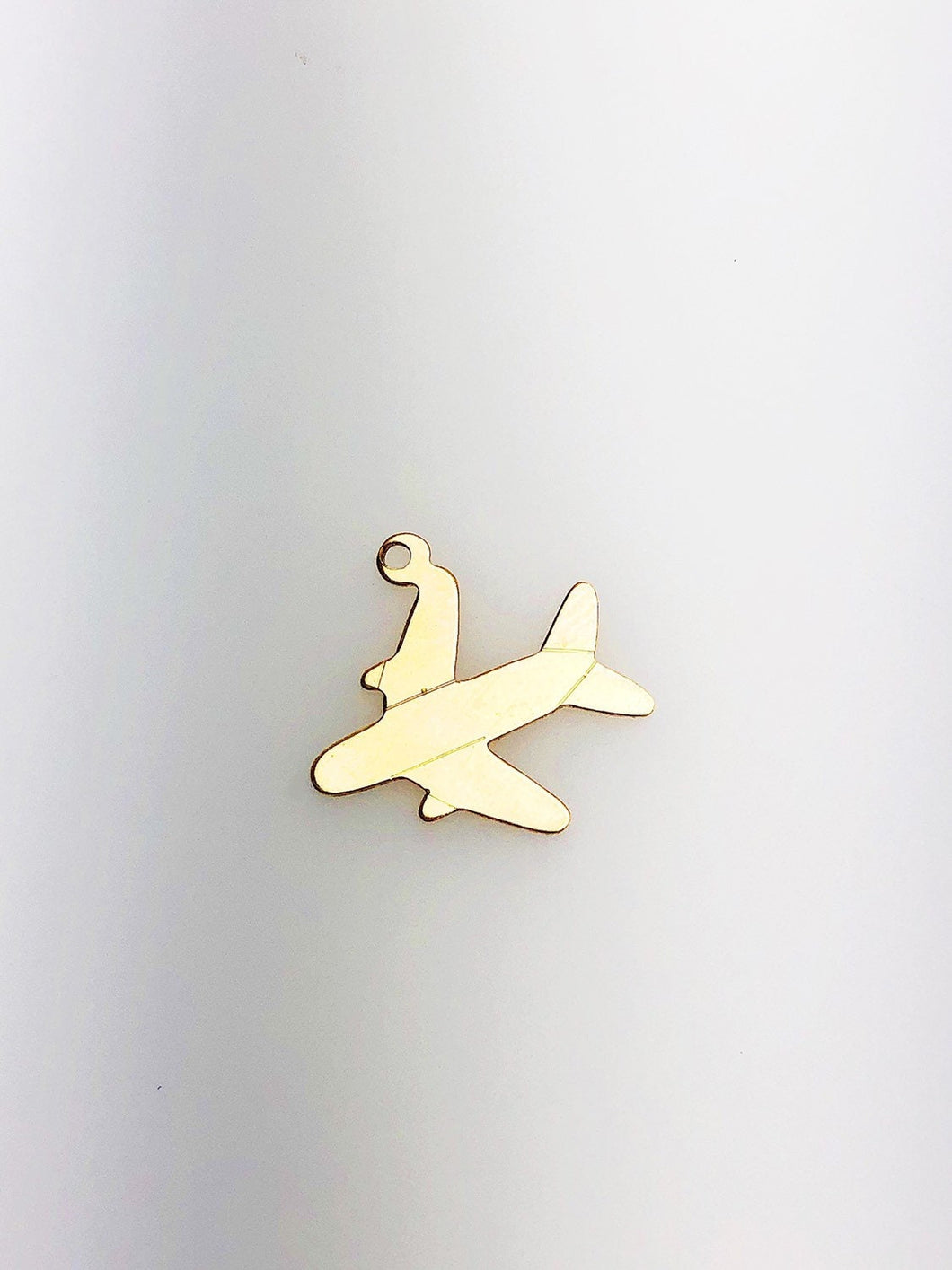 14K Gold Fill Airplane Charm w/ Ring, 14.2x14.6mm, Made in USA - 420