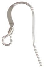 Ear Wire Flat w/Coil (0.61mm), Sterling Silver. #5006410A