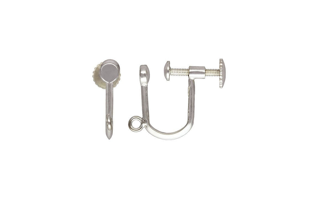 Threaded Ear Clip w/Ring, Sterling Silver. Made in USA. #5006625R