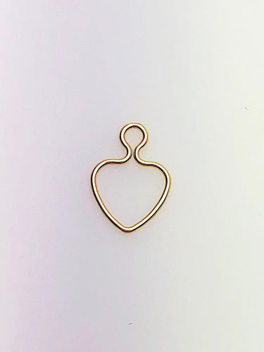14K Gold Fill Wire Heart w/ Ring, 10mm, Made in USA - 400H10RC