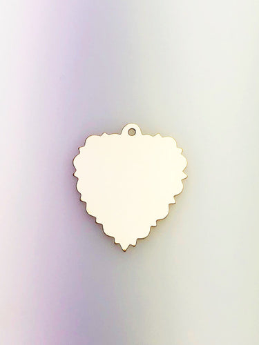 14K Gold Fill Textured Cut Out Heart Tag Charm w/Ring, 21.4x24.1mm, Made in USA - 828.020