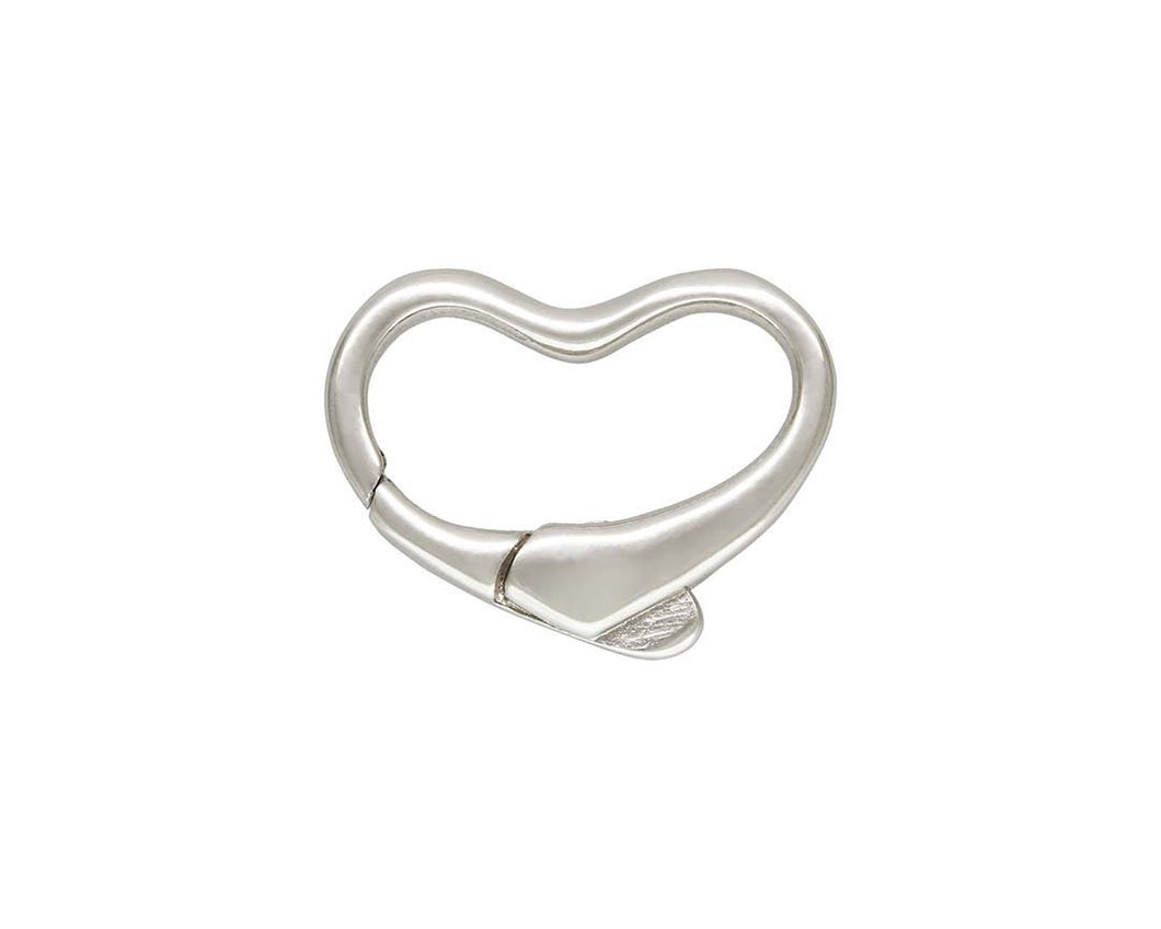 Heart Cast Clasp w/ No Ring (11.0x15.0mm), Sterling Silver. #5002068