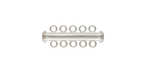 4.3x32.0mm Tube Clasp 5 Row, Sterling Silver. Made in USA. #50035805R