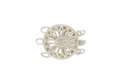 12.0 Round Filigree Pearl Clasp, Sterling Silver. Made in USA. #5003574