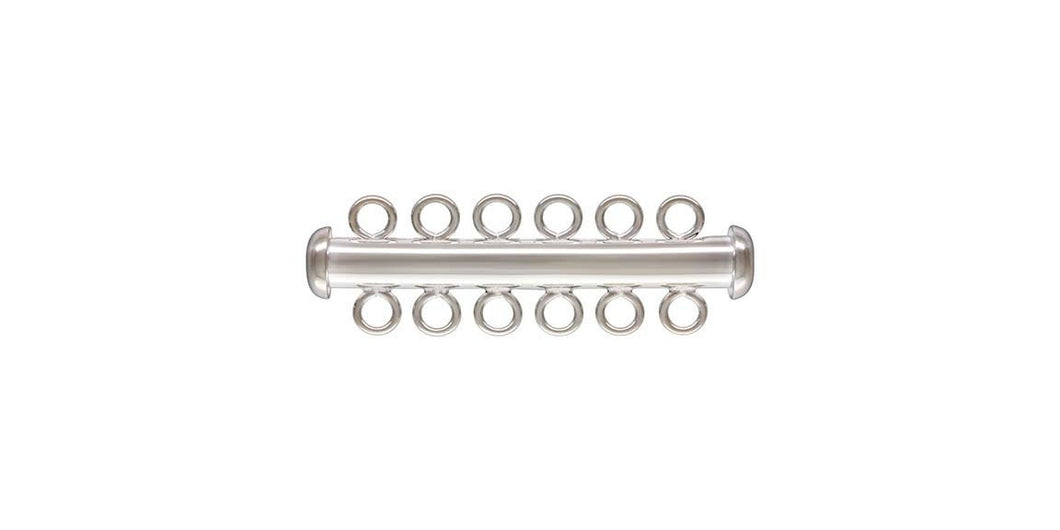 4.3x36.0mm Tube Clasp 6 Row, Sterling Silver. Made in USA. #50035806R